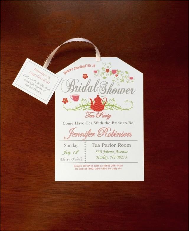 tea party bridal shower invitation style2