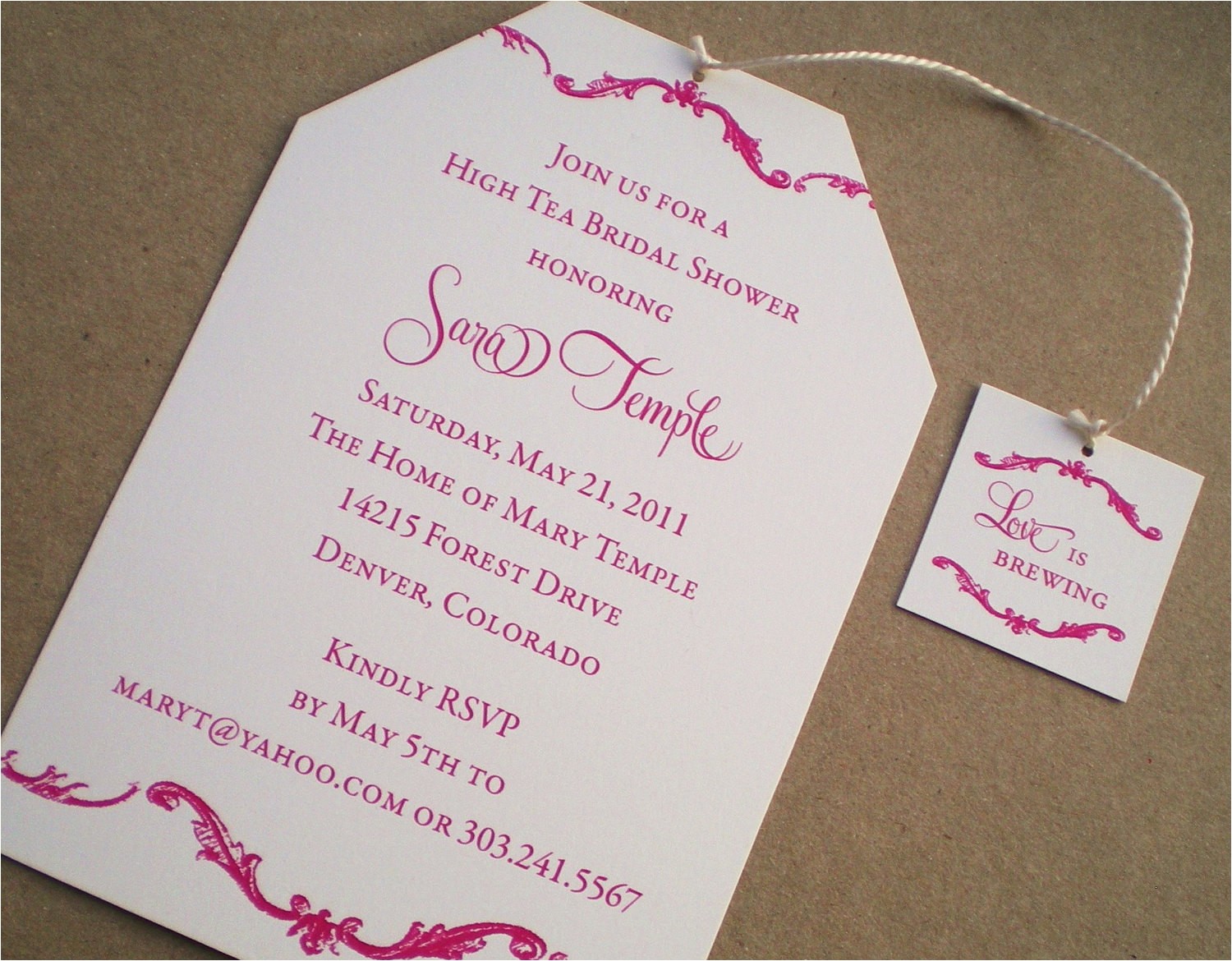 high tea bridal shower invitations
