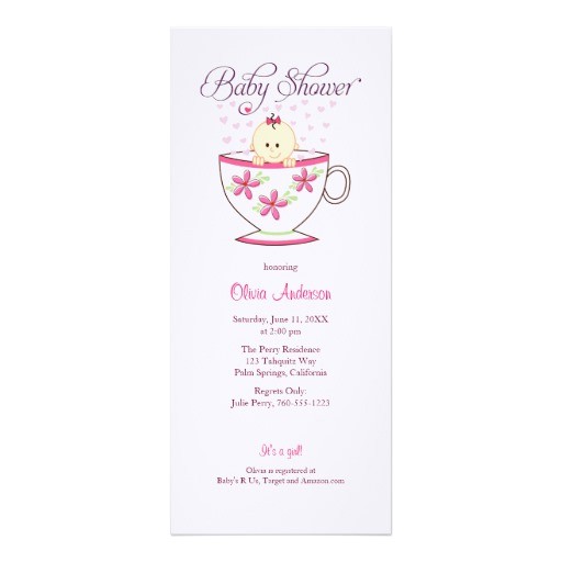baby in tea cup baby shower invitations