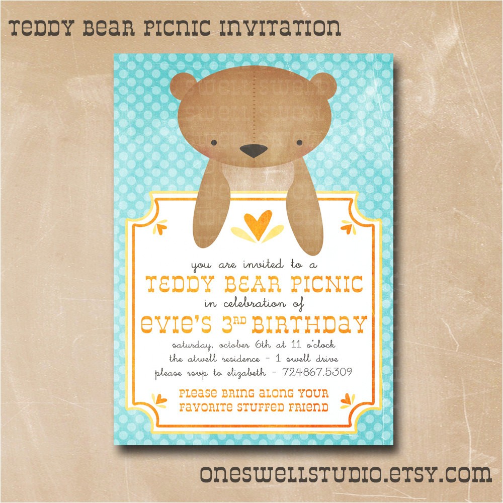 teddy bear baby shower invitations