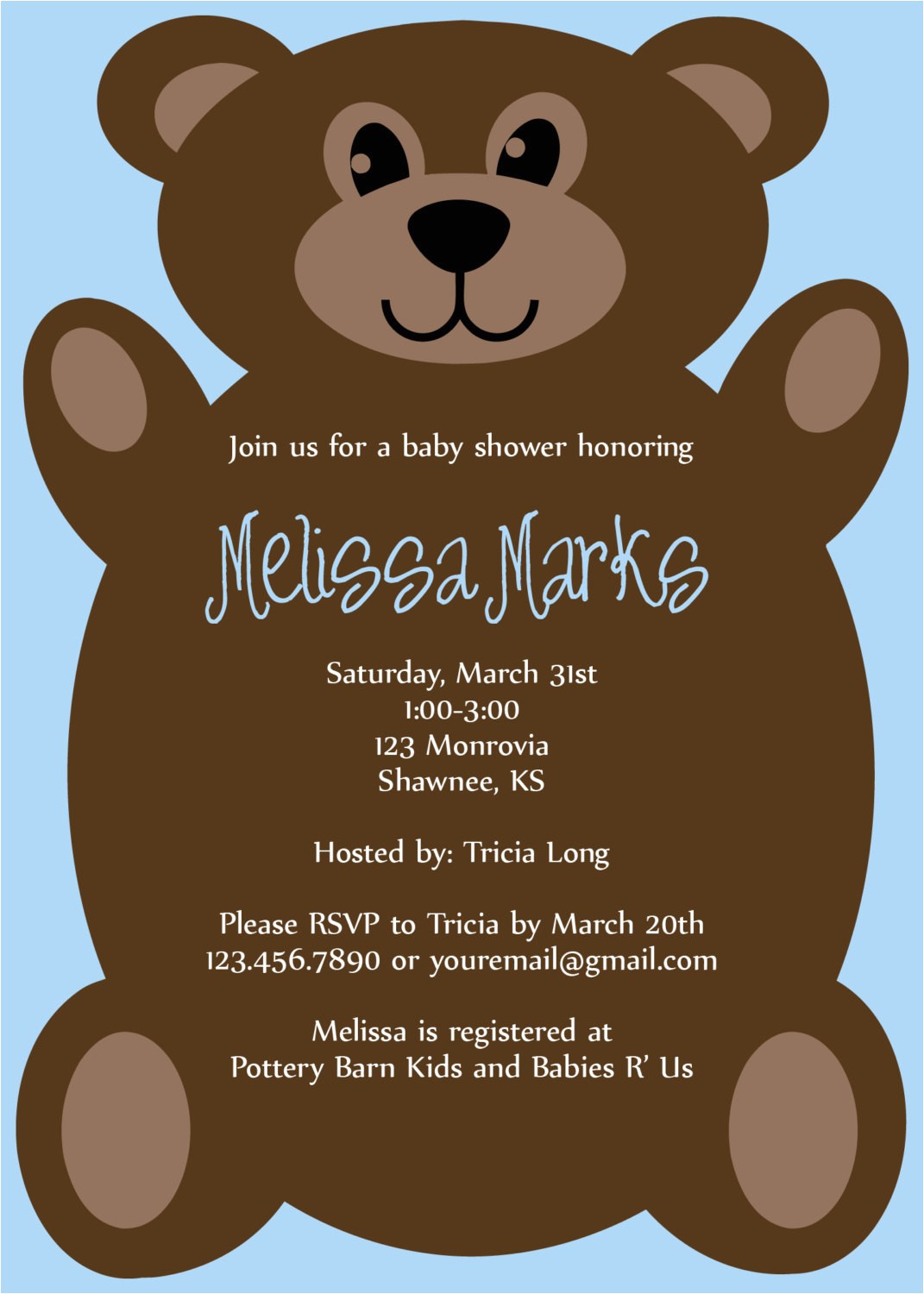 create teddy bear baby shower invitations printable