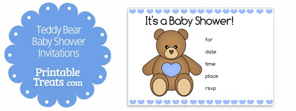 teddy bear baby shower invitations