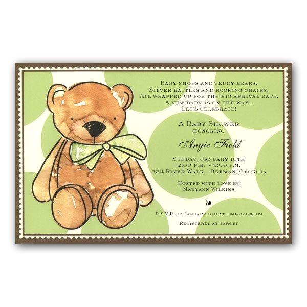 Brown Teddy Bear Baby Shower Invitations p 39 1C 94 BS