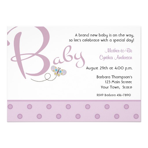 baby text purple baby shower invitation