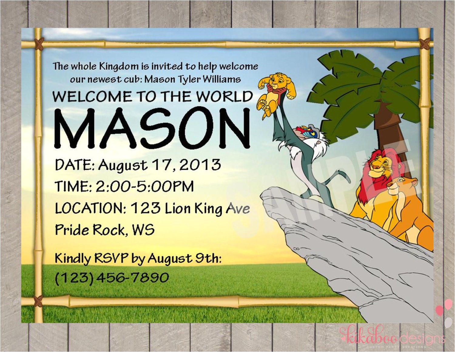 printable lion king baby shower invitations