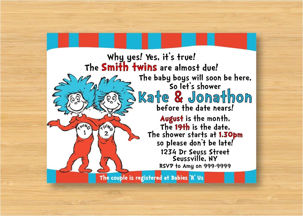 thing 1 and thing 2 twins baby shower