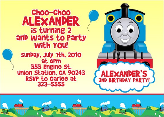 Thomas Birthday Party Invitation Templates attractive Thomas the Train Birthday Invitation Ideas