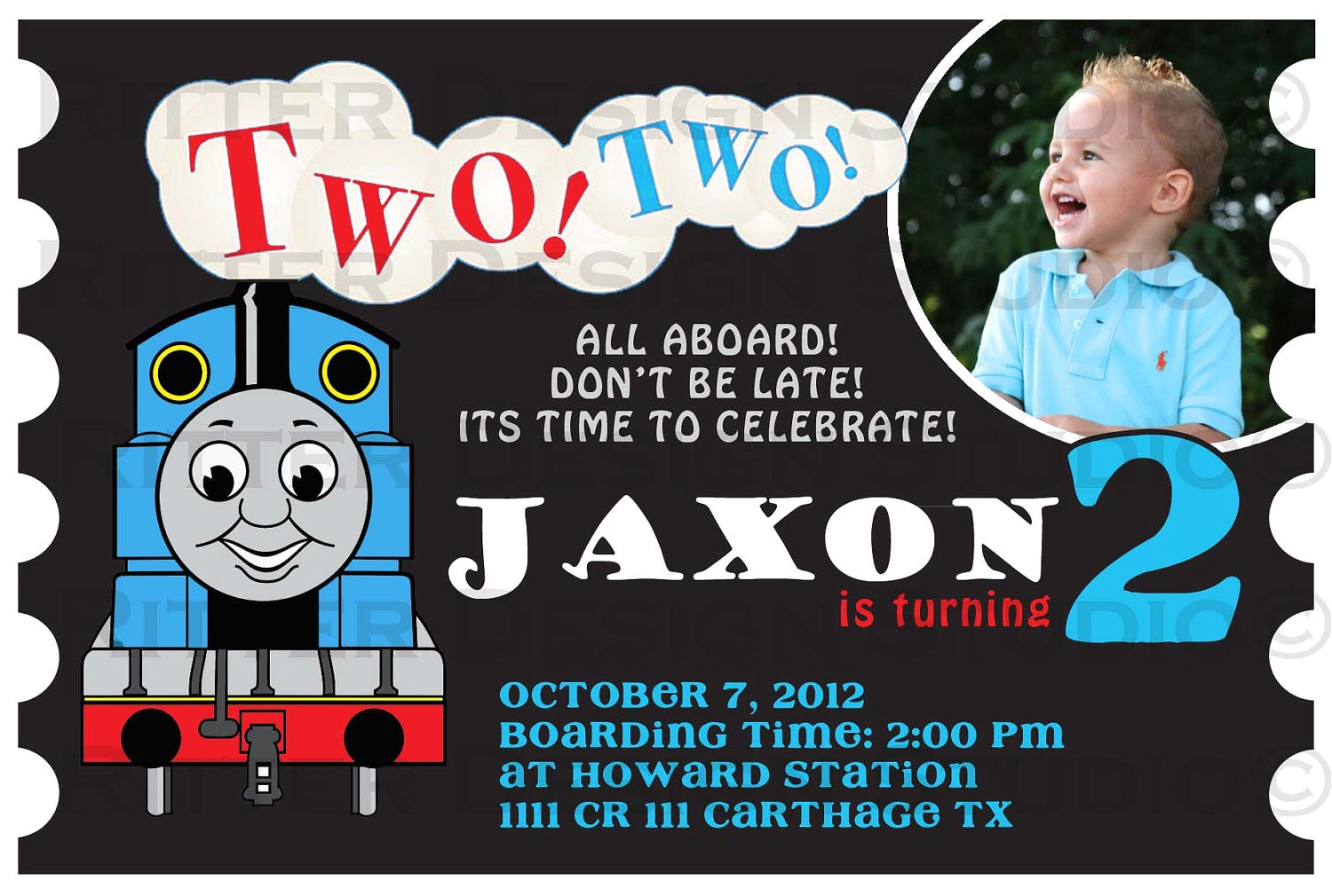 thomas the train birthday invitation