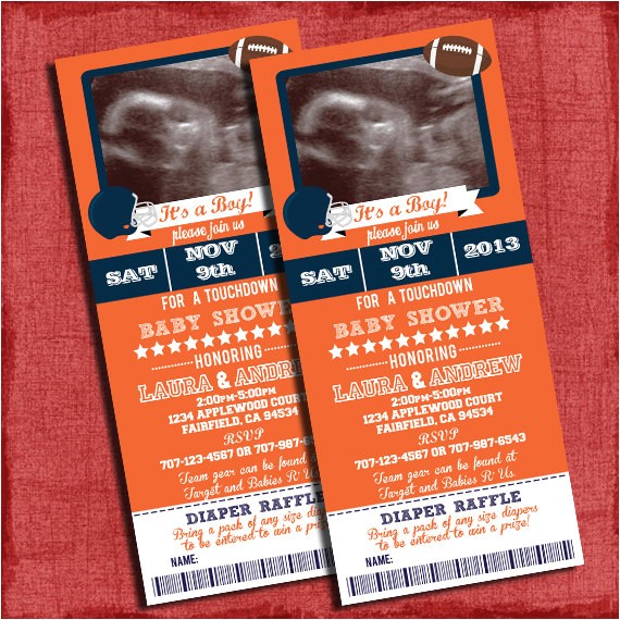 printable football baby shower ticket
