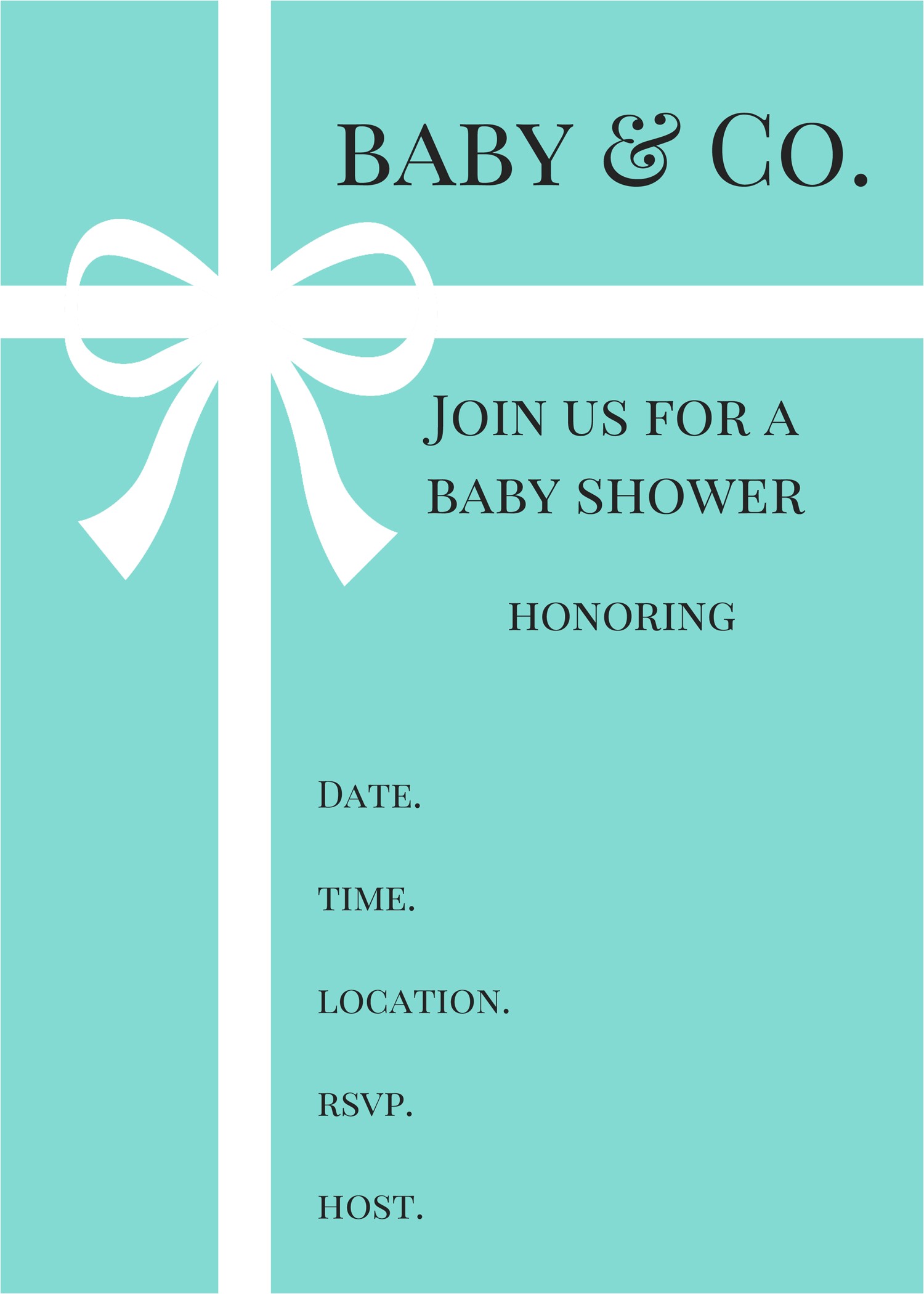 tiffany blue baby shower invitations