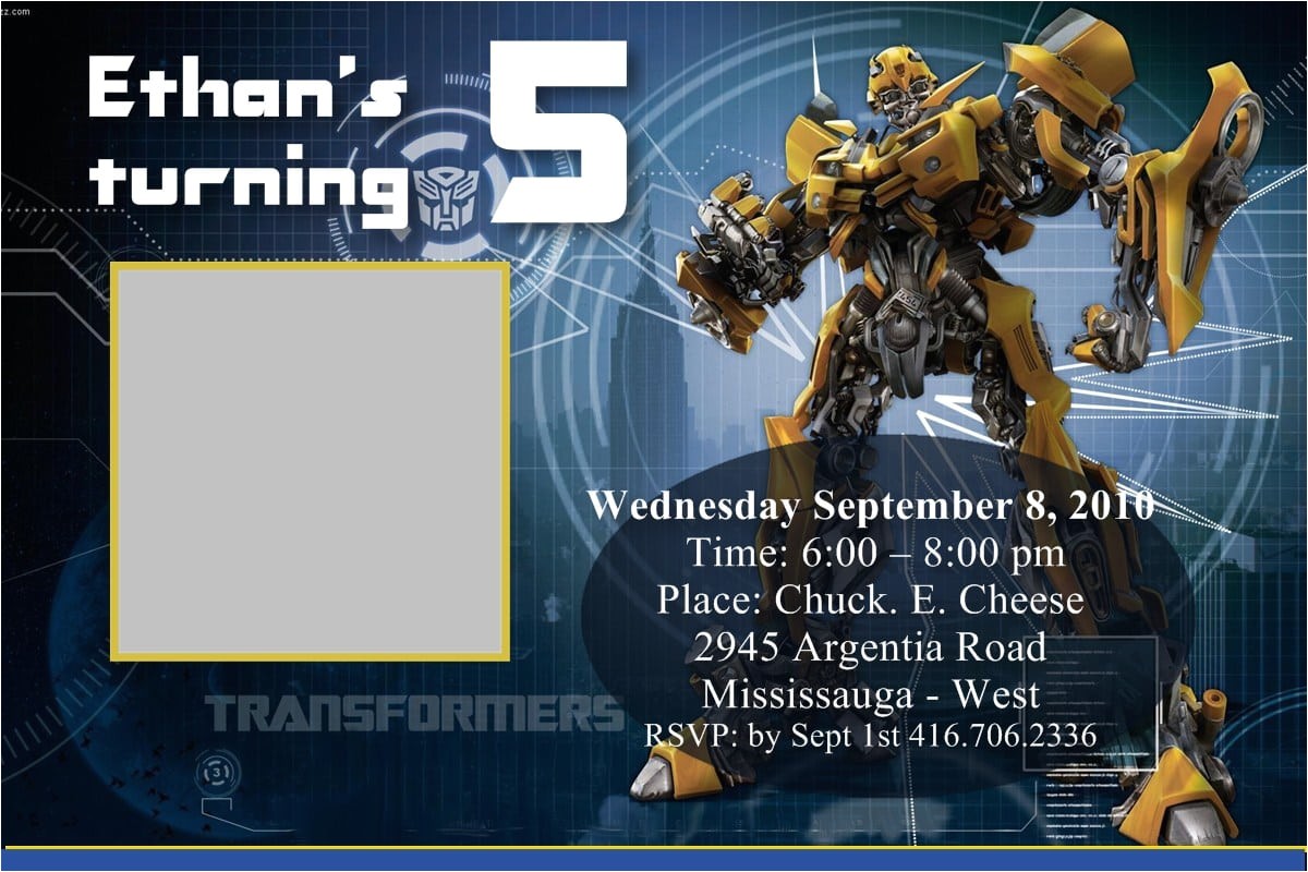 transformers birthday party invitations template