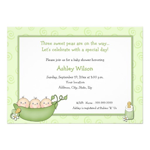 triplets baby shower invitations