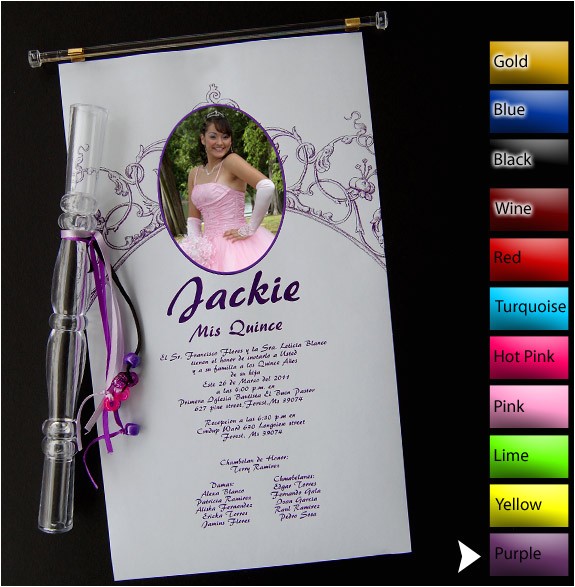 collectionqdwn quinceanera invitations in a tube