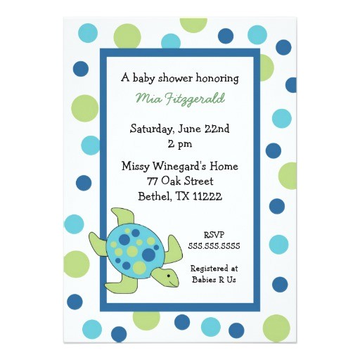 sea turtle baby shower invitation boy or girl
