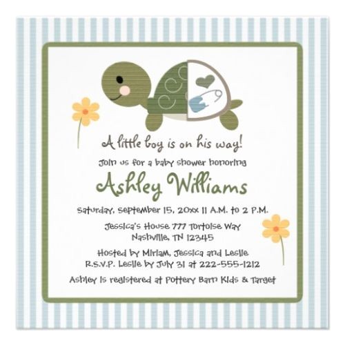 turtle baby shower invitations