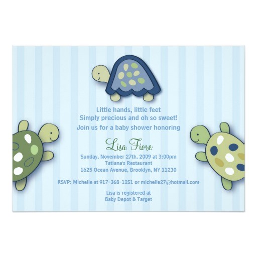turtle reef turtles custom baby shower invitations
