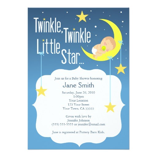 twinkle twinkle little star baby shower invite