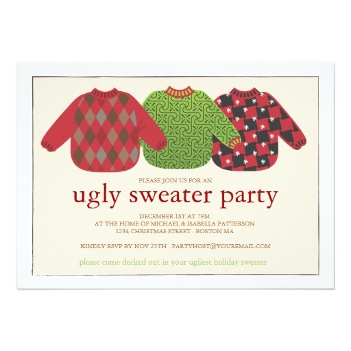 ugly christmas sweater party invitation 161213922168950160