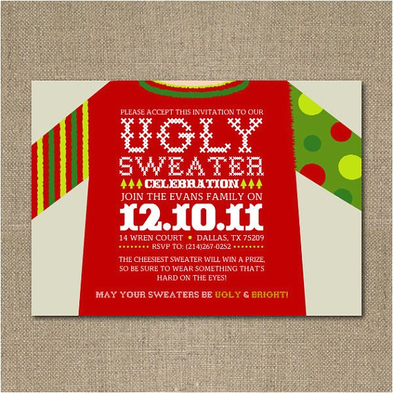 ugly christmas sweater party invite idea