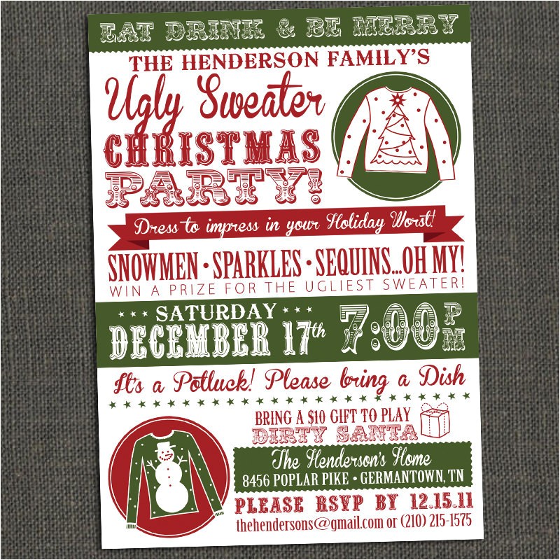 ugly sweater party invitations