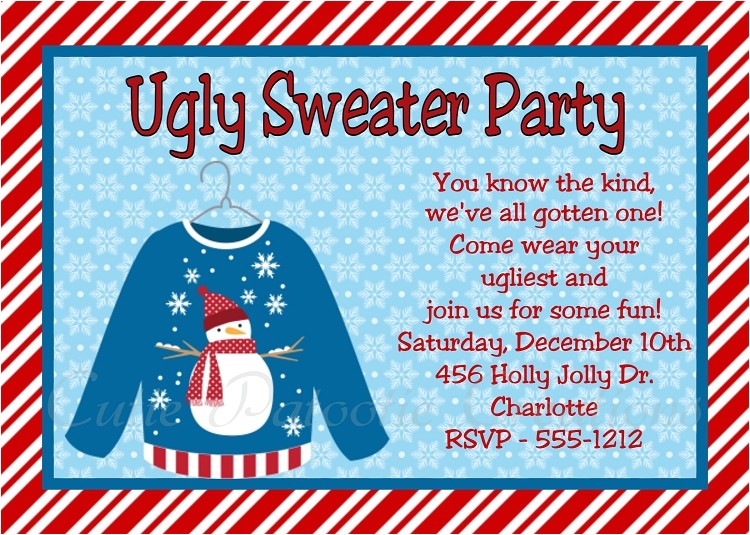 ugly christmas sweater invitation wording