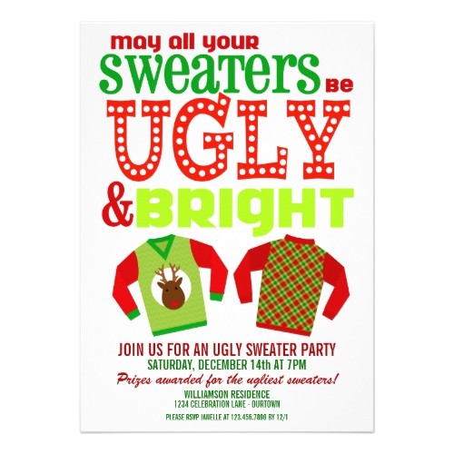 ugly christmas sweater party invitations