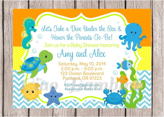 under the sea baby shower invitation