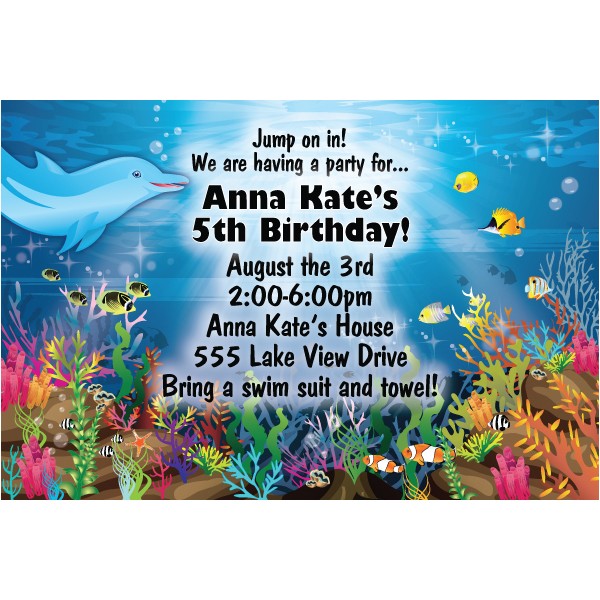 under the sea birthday party invitations