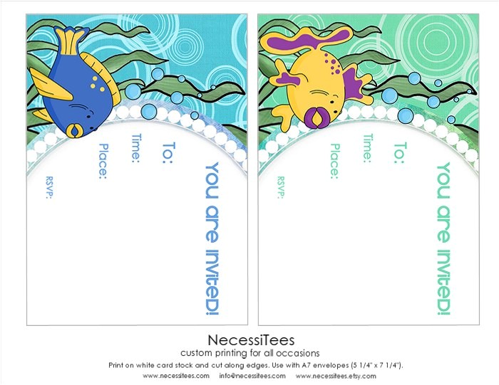 free under the sea birthday printables from necessitees