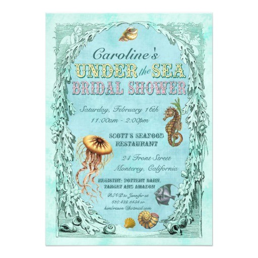 under the sea bridal shower invitation