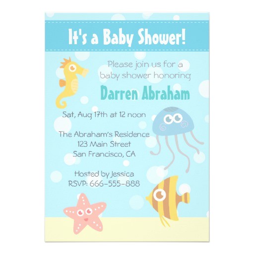 Underwater Baby Shower Invitations Personalized Under the Sea Invitations