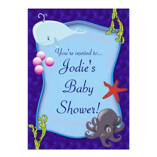 underwater sea marine baby shower invitation
