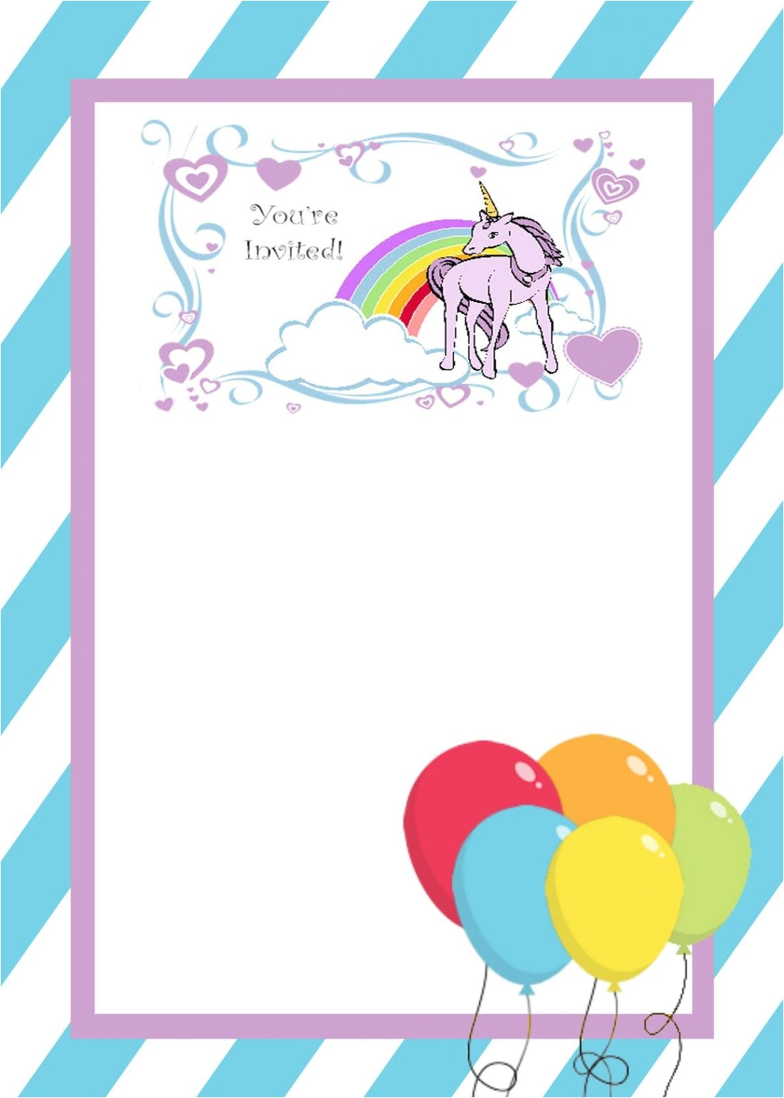 unicorn invitation template