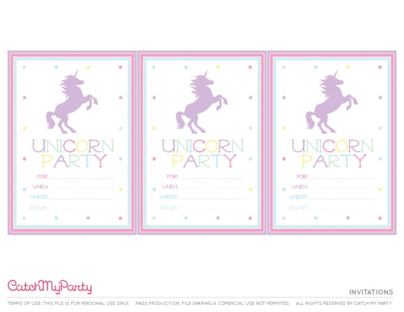 free unicorn birthday party printables