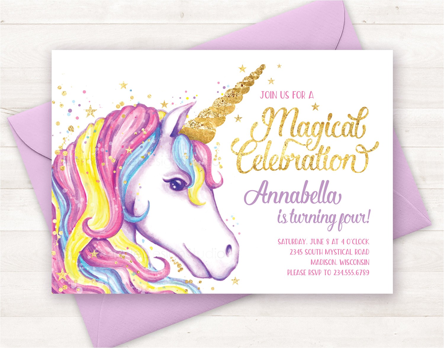 unicorn invitation unicorn birthday