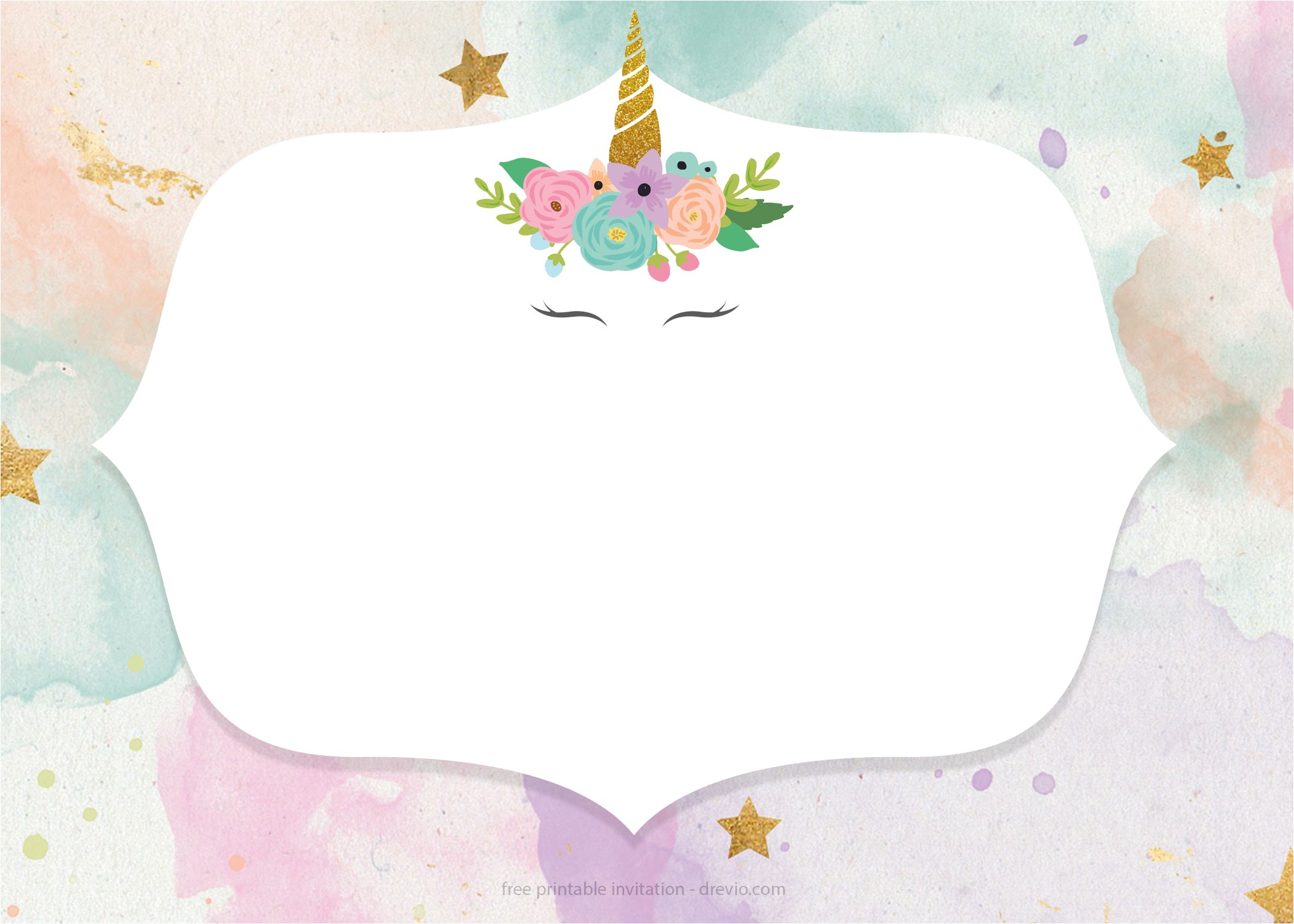 free whimsical pastel unicorn birthday invitation templates