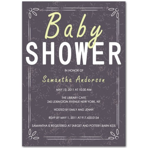 unique board background baby boy shower invitation bs047