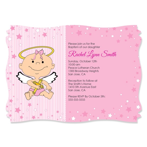angel girl custom invitations printed personalized