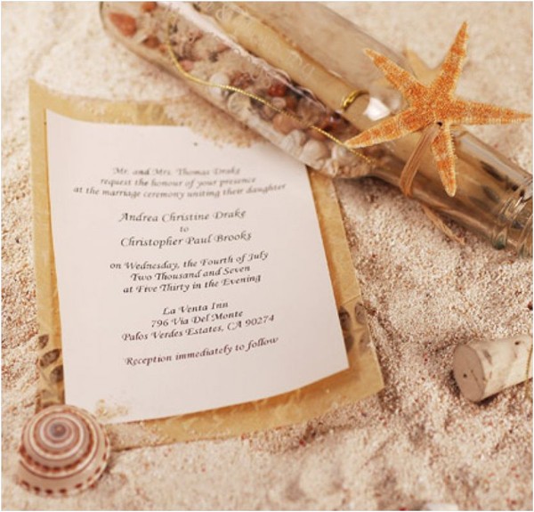 seal and send beach wedding invitations to set the tone for your beach theme weddings