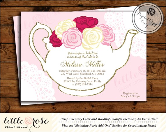bridal tea party invitation bridal