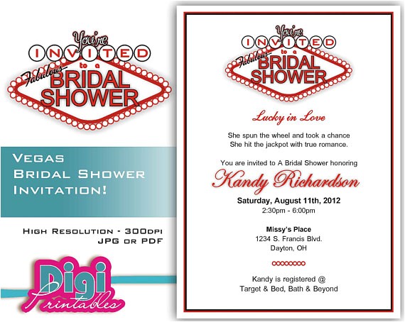 bridal shower invitation las vegas