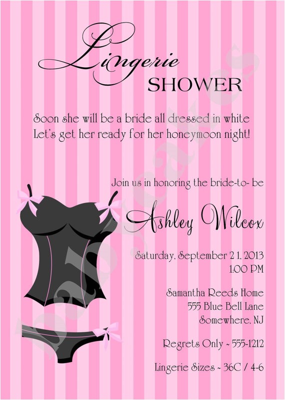 victoria secret themed bridal shower invitations