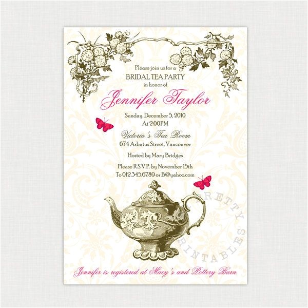 victorian tea party invitations