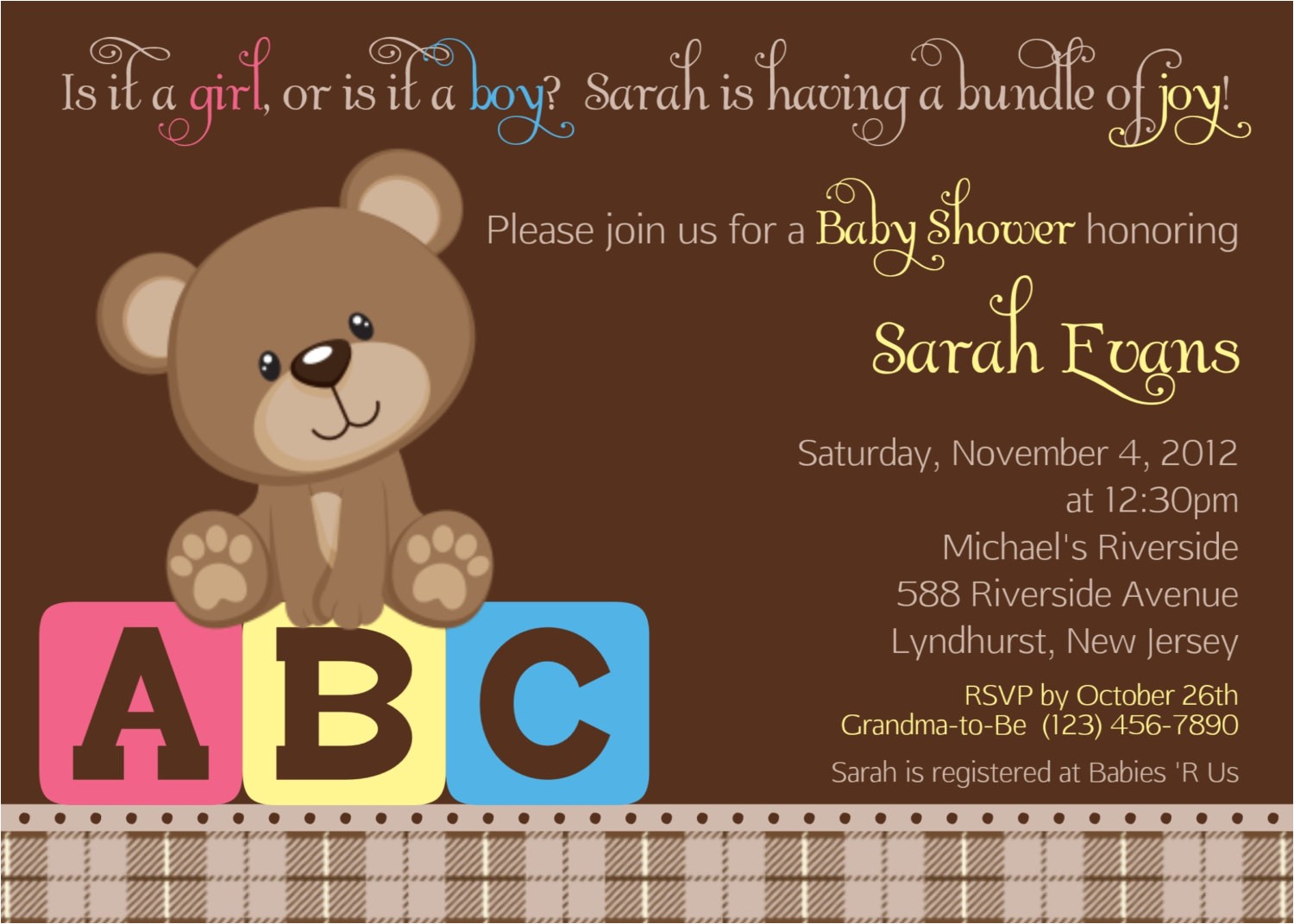 vintage teddy bear baby shower invitations