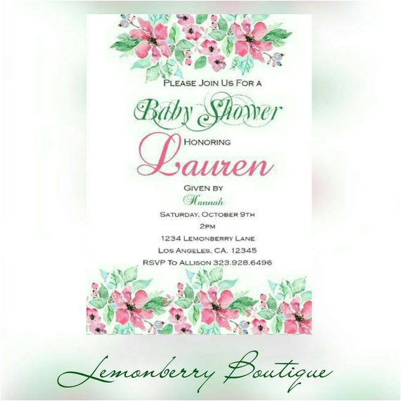 floral pink and green baby shower