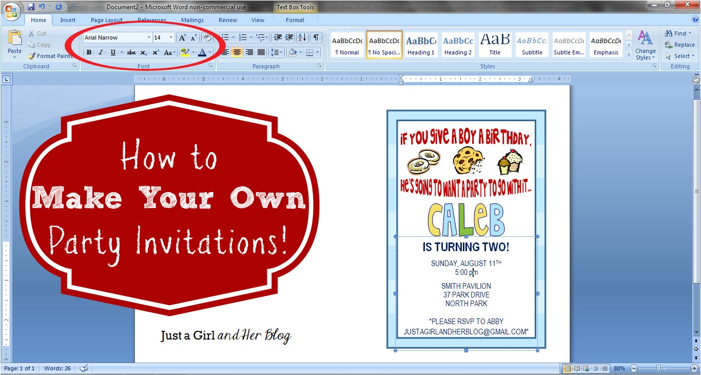 how to make your own party invitations free