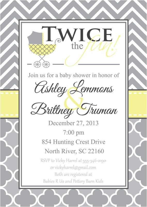 baby and bridal shower bined invitations