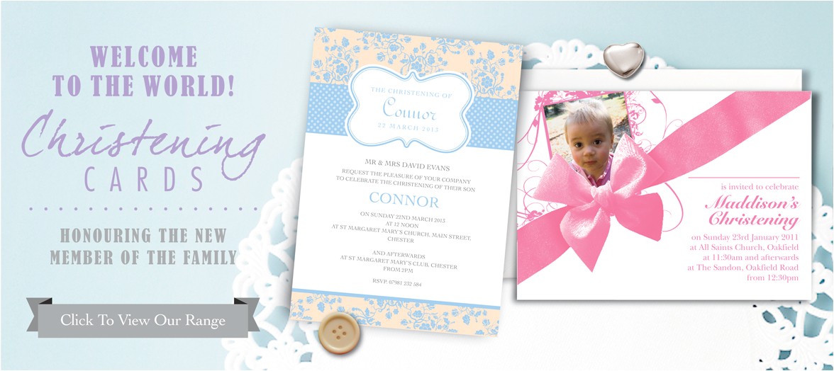 wedding and baptism to her invitations