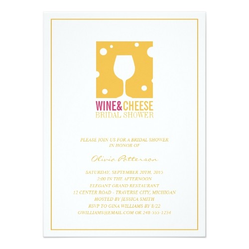 wine themed bridal shower invitations