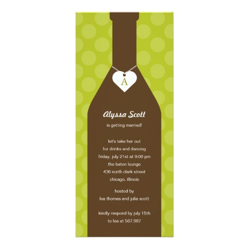 wine bottle bridal shower invitations lime